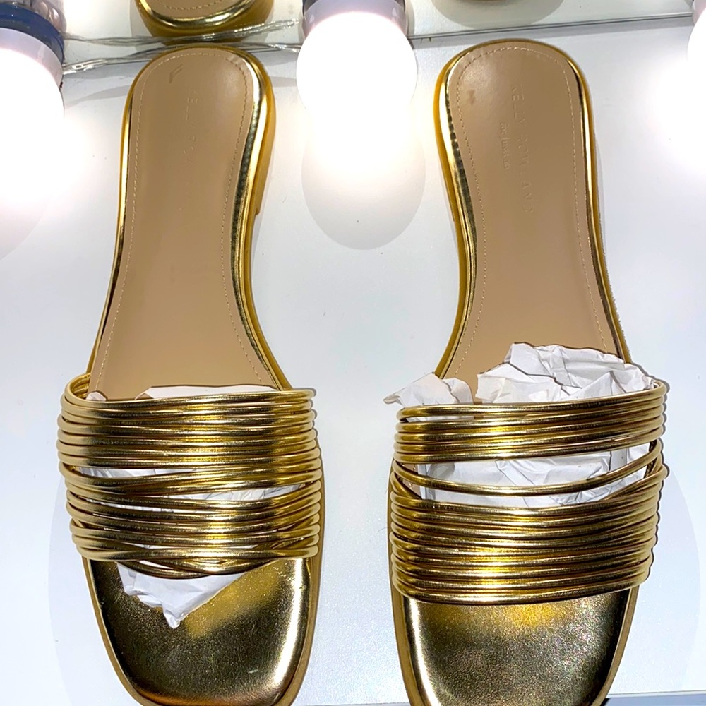 BRAND NEW NEVER WORN Gold sandals from justfab